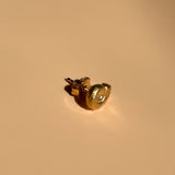18k gold plated brass spiral shell stud earring