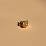 18k gold plated brass spiral shell stud earring