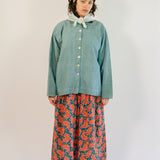DYED LINEN PAINTER JACKET IN BLUE