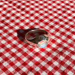 sterling silver ring set with a moonstone cabochon