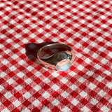 sterling silver ring set with a moonstone cabochon