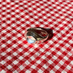 sterling silver ring set with a moonstone cabochon