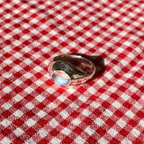 sterling silver ring set with a moonstone cabochon