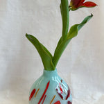 small vase with expressive strokes of colour pattern