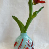 small vase with expressive strokes of colour pattern