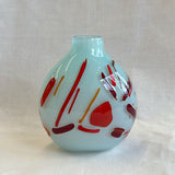 small vase with expressive strokes of colour pattern