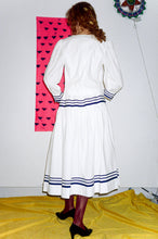 Load image into Gallery viewer, cotton sailor top in white and navy stripe
