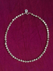 haute couture handblown silver vintage beaded necklace