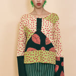 cotton long sleeve classic cut tie dye top