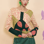 cotton long sleeve classic cut tie dye top