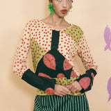 cotton long sleeve classic cut tie dye top