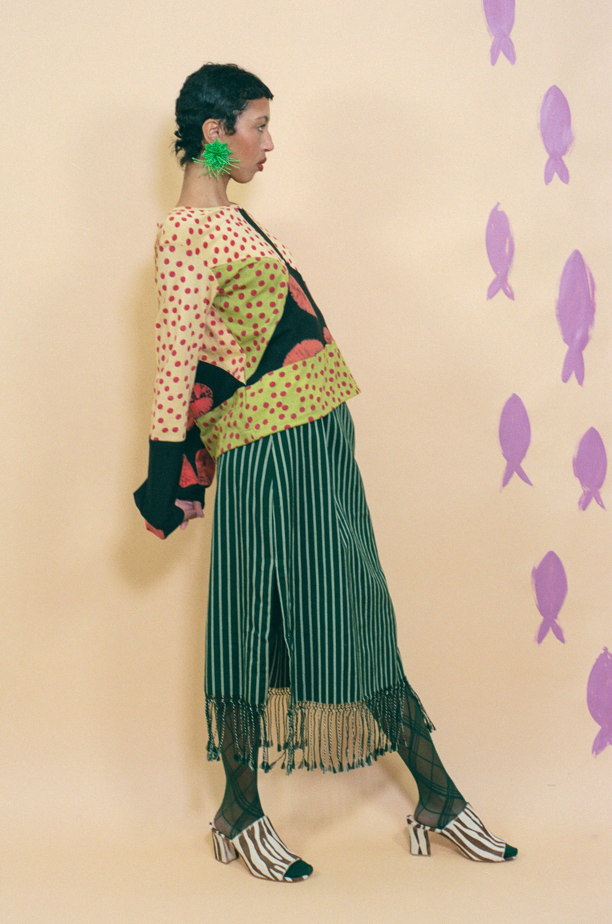 cotton long sleeve classic cut tie dye top