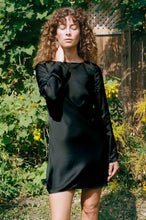 Load image into Gallery viewer, silky black viscose bias cut mini dress