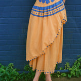 LIANA DRESS IN PAPAYA/BLUE PRESALE