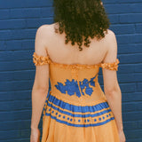 LIANA DRESS IN PAPAYA/BLUE PRESALE