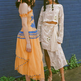 LIANA DRESS IN PAPAYA/BLUE PRESALE