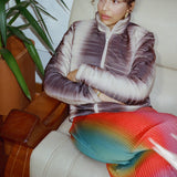 faded beige straight puffer jacket