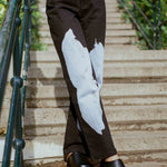 black dyed blue high waisted wide leg jeans
