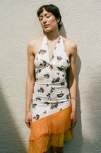 Load image into Gallery viewer, polyester elastane sequin fitted halter dress silk ruffle