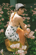 Load image into Gallery viewer, polyester elastane sequin fitted halter dress silk ruffle