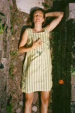 Load image into Gallery viewer, 60s yellow stripe silk boxy dress