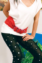 Load image into Gallery viewer, red lambskin pink ring thick 80s snap belt