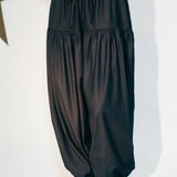 navy wool pinstripe 80s fashion jogger pant