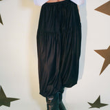 navy wool pinstripe 80s fashion jogger pant