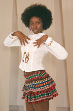 Load image into Gallery viewer, Ribatejo inspired cotton weighted pleated mini skirt