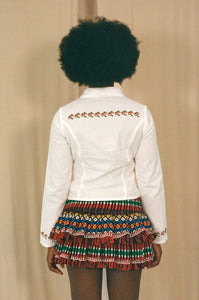 Ribatejo inspired cotton weighted pleated mini skirt