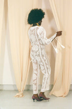 Load image into Gallery viewer, white lace cotton see through fitted jumpsuit