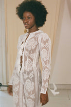 Load image into Gallery viewer, white lace cotton see through fitted jumpsuit