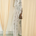 white lace cotton see through fitted jumpsuit