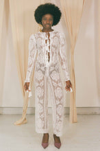 Load image into Gallery viewer, white lace cotton see through fitted jumpsuit