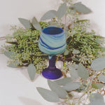 cobalt blue handblown Palestinian round drinking goblet
