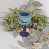 cobalt blue handblown Palestinian round drinking goblet