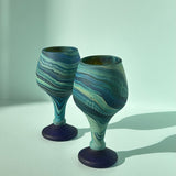 ROUND GOBLET IN BLUE GLASS 2