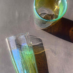 clear green blue yellow jelly dipped glass tumbler