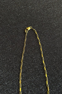 14k gold plated brass chain link charm necklace