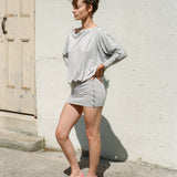SASCHA DRAPED DRESS IN GREY