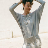 SASCHA DRAPED DRESS IN GREY