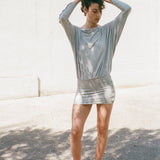 SASCHA DRAPED DRESS IN GREY