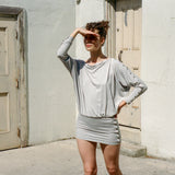 SASCHA DRAPED DRESS IN GREY