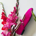 SATIN MARY JANE THEATRE SHOE IN FUCHSIA - 100% SILK SHOP