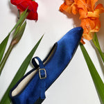 SATIN MARY JANE THEATRE SHOE IN NAVY - 100% SILK SHOP