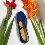 SATIN MARY JANE THEATRE SHOE IN NAVY - 100% SILK SHOP
