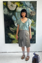 Load image into Gallery viewer, crinkled pinch gathered blouse in naturally dyed aqua