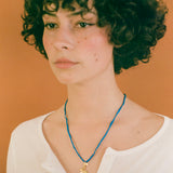 gold plated silver snake necklace blue silk cord