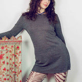 rayon polyester nylon sparkly grey draped mini dress