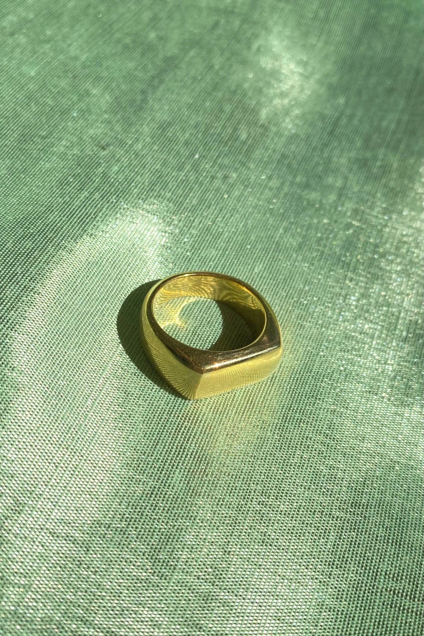 raw brass signet ring